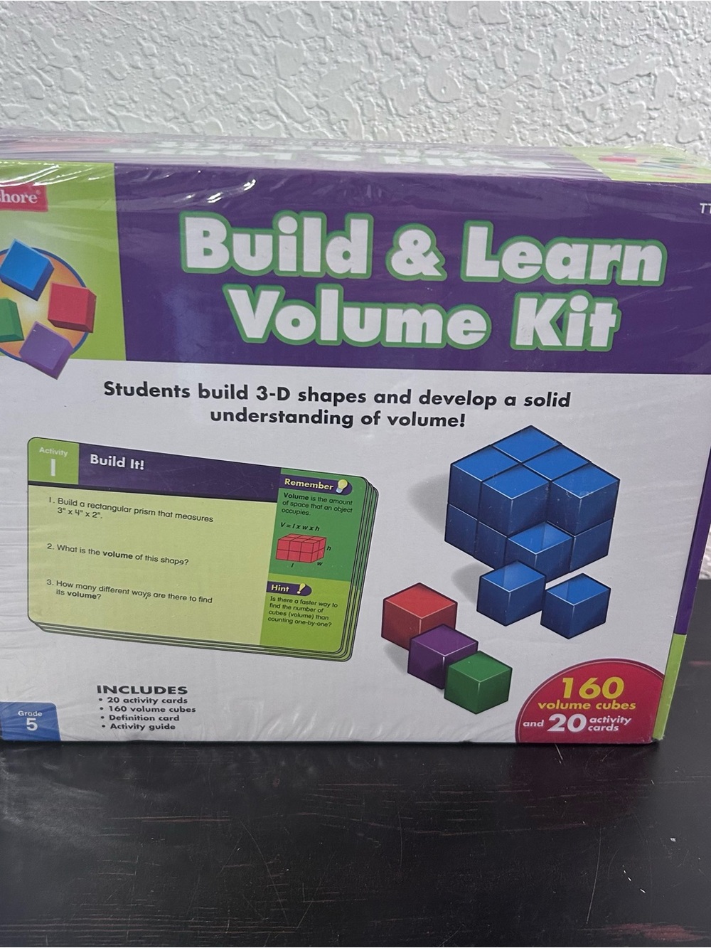 New Lakeshore Learning Build & Learn Volume Kit Grade 5 Cubes Activity Cards
